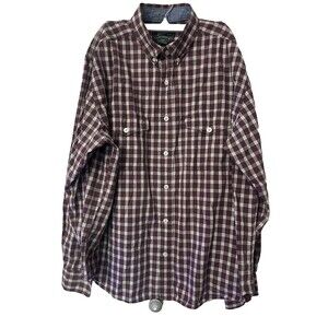 Woolrich Woolen Mills Plaid Button Down Shirt Mens Large Long Sleeve